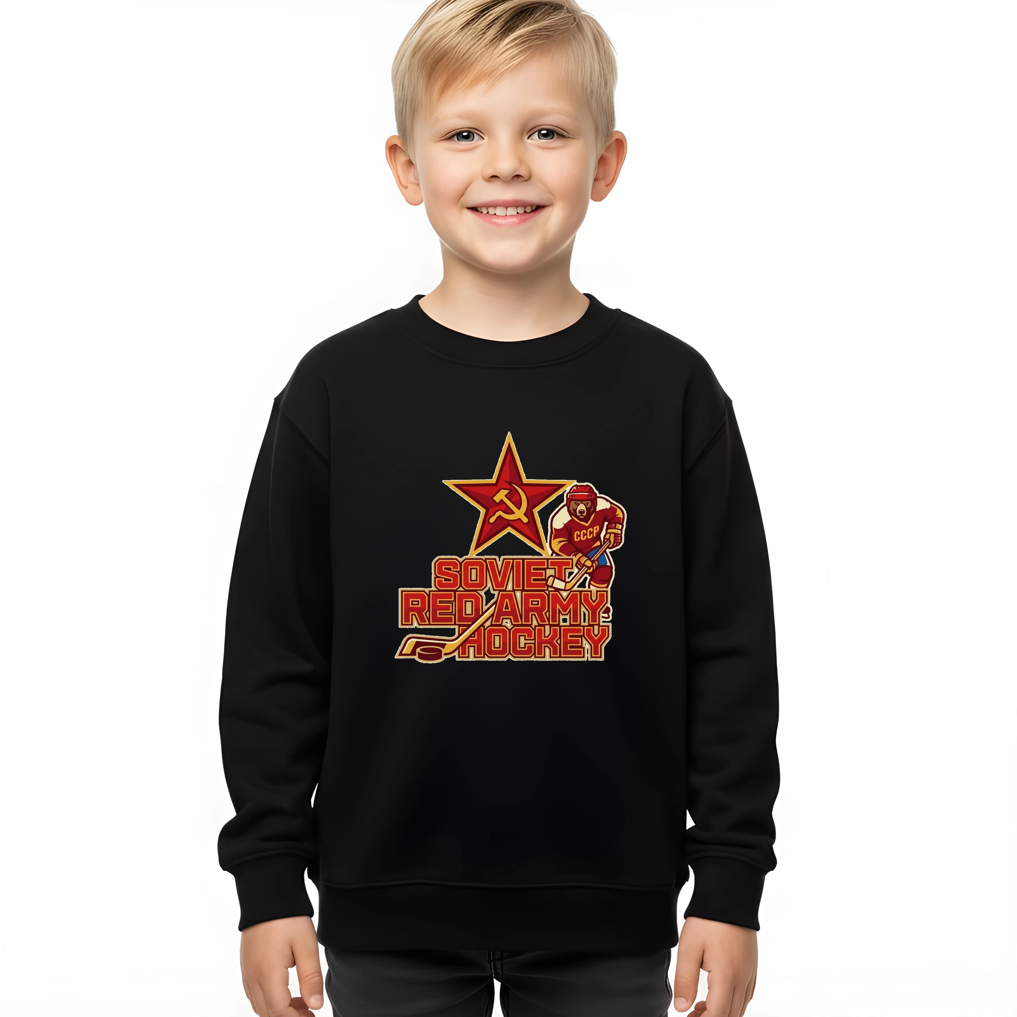 Detská mikina Medvedia sila a hviezda Soviet Red Army Hockey