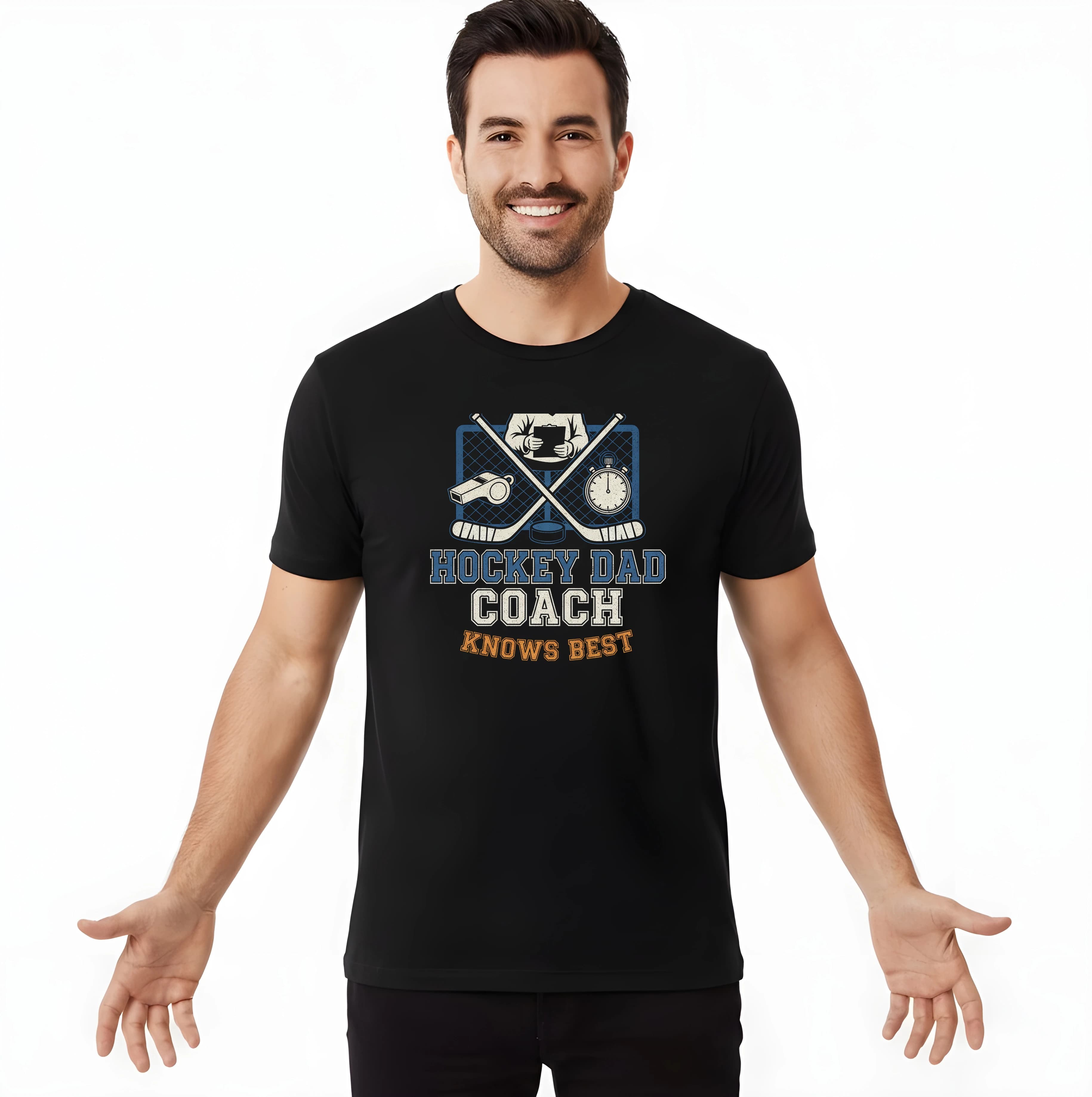 Pánske tričko Hockey Dad Coach Otec tréner vie najlepšie