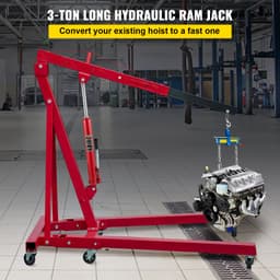 Hydraulický dlhý zdvihák, nosnosť 3 tony/6600 libier, s jednopiestovým čerpadlom a vidlicovou základňou, manuálny zdvihák s rukoväťou, pre garážové/dielenské žeriavy, zdvihák motora, červený - miniatúra 6