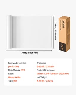 Teplonosná vinylová fólia HTV nažehľovacia na vinylovú rolku 304,8 x 21336 mm lesklá biela - miniatúra 11