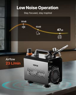 Sada airbrush pištole Sada airbrush pištole 1/6 HP vzduchový kompresor 1 airbrush pištol 3 trysky na farby - miniatúra 9