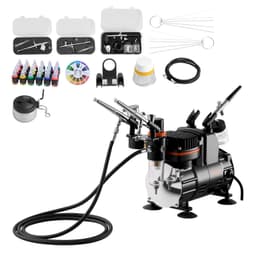 Sada airbrush pištole Sada airbrush pištole Vzduchový kompresor 1/6 HP 3 airbrush pištole 3 trysky na lakovanie - miniatúra 2