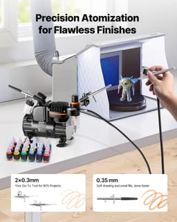 Sada airbrush pištole Sada airbrush pištole Vzduchový kompresor 1/6 HP 3 airbrush pištole 3 trysky na lakovanie - miniatúra 6