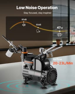 Sada airbrush pištole Sada airbrush pištole Vzduchový kompresor 1/6 HP 3 airbrush pištole 3 trysky na lakovanie - miniatúra 9
