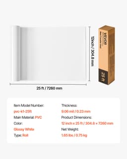 Teplonosná vinylová fólia HTV nažehľovacia na vinylovú rolku 304,8 x 7260 mm, lesklá biela - miniatúra 11