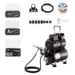 Sada airbrush pištole Sada airbrush pištole Vzduchový kompresor 1/6 HP 3 airbrush pištole 3 trysky Nádrž - miniatúra 2