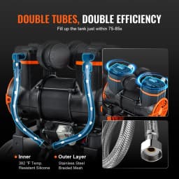 Vzduchový kompresor 18,2 l 900 W 2,2 CFM pri 90 PSI 70 dB Ultra tichý bez oleja - miniatúra 7