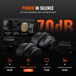 Vzduchový kompresor 18,2 l 900 W 2,2 CFM pri 90 PSI 70 dB Ultra tichý bez oleja - miniatúra 8