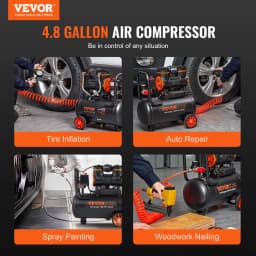 Vzduchový kompresor 18,2 l 900 W 2,2 CFM pri 90 PSI 70 dB Ultra tichý bez oleja - miniatúra 10