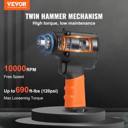 Pneumatický rázový uťahovák 3/8" štvorhranný pohon 690 ft-lbs krútiaci moment na uvoľnenie matíc 90-120 PSI - miniatúra 6
