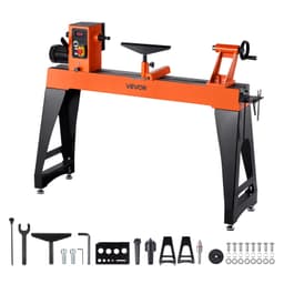 Sústruh na drevo s výkonom 1,5 HP/1100 W, vertikálny sústruh na drevo s pracovným stolom, rozmermi 406 x 1020 mm, variabilnou rýchlosťou 0 – 3200 ot./min., ideálny na spracovanie stredných až veľkých projektov, ako sú nohy stola a vázy. - miniatúra 2