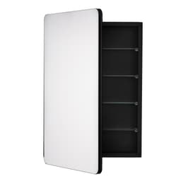 Lekárnička, 20 x 30 palcov, Lekárnička do kúpeľne so zrkadlom, Hliníkový rám kúpeľňovej nástennej skrinky, 4-vrstvové nastaviteľné police, Zapustená a nástenná inštalácia - miniatúra 4