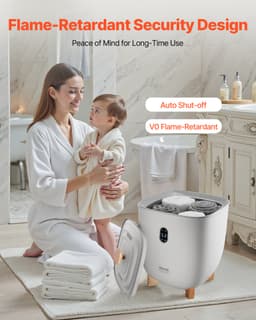 Vedro na ohrievač uterákov, 25l vyhrievaný ohrievač uterákov s LED displejom, veľké ohrievače prikrývok do kúpeľne, časovač a nastavenie teploty 20/40/60/90 minút, pre SPA, domácnosť, na kuchynskú linku, na podlahu, sivý - miniatúra 9