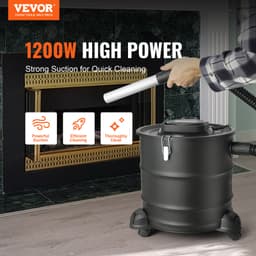 Vysávač popola, 20 l s výkonným saním 1200 W, zberač popola s flexibilnou hadicou 1,2 m a kolieskami, pre krby, peletové kachle, kachle na drevo, pec na polená, grily, pece na pizzu, ohniská - miniatúra 6