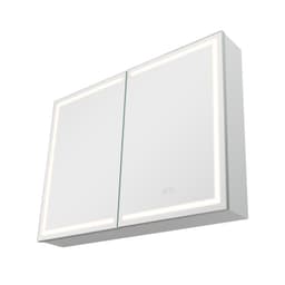 Osvetlená lekárnička so zrkadlom, 60 x 80 cm, nástenná, 3-farebná stmievateľná LED kúpeľňová lekárnička s HD zrkadlom, pamäťová funkcia/nastaviteľné police, úložný priestor/zásuvky a USB - miniatúra 3