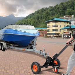 Prenosný ťažný vozík na príves, nosnosť 726 kg, 2 v 1 s guľou 2 palce, 40 cm pneumatikami a univerzálnym kolesom, prenosný ťažný vozík na presun automobilu alebo karavanu - miniatúra 13
