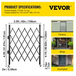 Jednoduchá skladacia bezpečnostná brána, skladacia brána 94 × 122 cm (Š × V), oceľová harmoniková bezpečnostná brána, flexibilná rozťahovacia bezpečnostná brána, rolovacia barikádová brána s 360° otváraním, nožnicová brána alebo dvere s visiacim zámkom - miniatúra 11