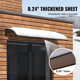 Markíza na okná a dvere 40" x 120", UPF 50+ polykarbonátová vstupná dvere, vonkajšia markíza na okná, previsová markíza na predné dvere, slnečná roleta, ochrana pred UV žiarením, dažďom a snehom, dutá doska - miniatúra 8