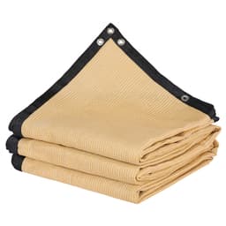 90% látková slnečná clona, 12 x 20 stôp (3,6 x 6 m) na pergolu s očkami z nehrdzavejúcej ocele, slnečná clona na ochranu súkromia s HDPE materiálom s hustotou 160 g/m², na vonkajšie použitie, terasu, záhradu a dvor (béžová) - miniatúra 4