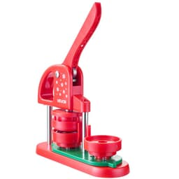 Stroj na výrobu gombíkov, 58 mm, plastový stroj na výrobu odznakov so 100 dielmi na gombíky, kruhový rezač a imbusové kľúče, zosilnená ergonomická rukoväť, na výrobu odznakov svojpomocne, personalizovaných odznakov a kľúčeniek, červený - miniatúra 5