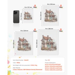 Plátna na maľovanie, sada 32 bielych maliarskych plátien - 5x7, 8x10, 9x12, 11x14, maliarske plátna na akrylovú a olejovú maľbu, akvarel, maliarske plátno pre deti a profesionálov - miniatúra 11