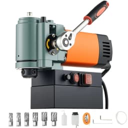 Nízkoprofilová magnetická vŕtačka, 1300 W, priemer vŕtania 35 mm, prenosná magnetická vŕtačka s výkonom 10 000 N, otáčky 650 ot./min., so stopkou Weldon, na kovové povrchy, priemysel a domáce vylepšenia. - miniatúra 2