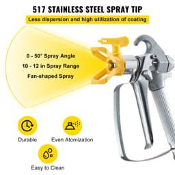 Sada bezvzduchovej hadice na striekanie farieb 15,24 m, otočný kĺb 6,4 mm, tlak 3600 psi s tryskou 517 - miniatúra 4