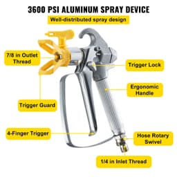 Sada bezvzduchovej hadice na striekanie farieb 15,24 m, otočný kĺb 6,4 mm, tlak 3600 psi s tryskou 517 - miniatúra 23
