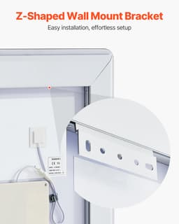 LED kúpeľňové zrkadlo, 50 x 70 cm LED kúpeľňové zrkadlo s predným a podsvietením, pamäťové zrkadlo s úpravou proti zahmlievaniu a svetlami, plynule stmievateľné zrkadlo do kúpeľne s 3 farbami, nástenné - miniatúra 21