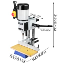 Stolová dlabačka 373 W (1/2 HP) 1400 ot./min. Stolové vŕtačky s skľučovadlom 13 mm Stolová dlabačka s hmotnosťou 27 kg (60 libier) Na rezanie drevených drážok Vnútorné brúsenie Vŕtanie kovu - miniatúra 1