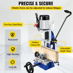 Dlabačka na drevo, 373 W (1/2 HP) 1400 ot./min. Powermatic, s pohyblivým pracovným stolom, stolová dlabačka, na vytváranie okrúhlych, štvorcových alebo špeciálnych štvorcových otvorov v dreve - miniatúra 9