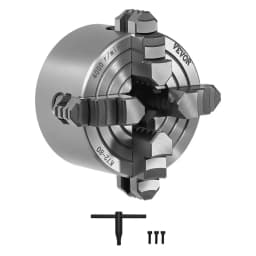 4-čeľusťové skľučovadlo sústruhu, 80 mm (3 palce), 4-čeľusťové skľučovadlo, upínací rozsah 5 – 80 mm (0,1 – 3,15 palca) s upevňovacími skrutkami s T-kľúčom, otočné čeľuste, materiál HT300, vnútorné a vonkajšie pre sústruh na drevo a kov - miniatúra 2