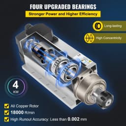 4KW 2220V vzduchom chladený vretenový motor ER25 CNC vzduchom chladený vretenový motor pre CNC gravírovaciu frézku - miniatúra 8