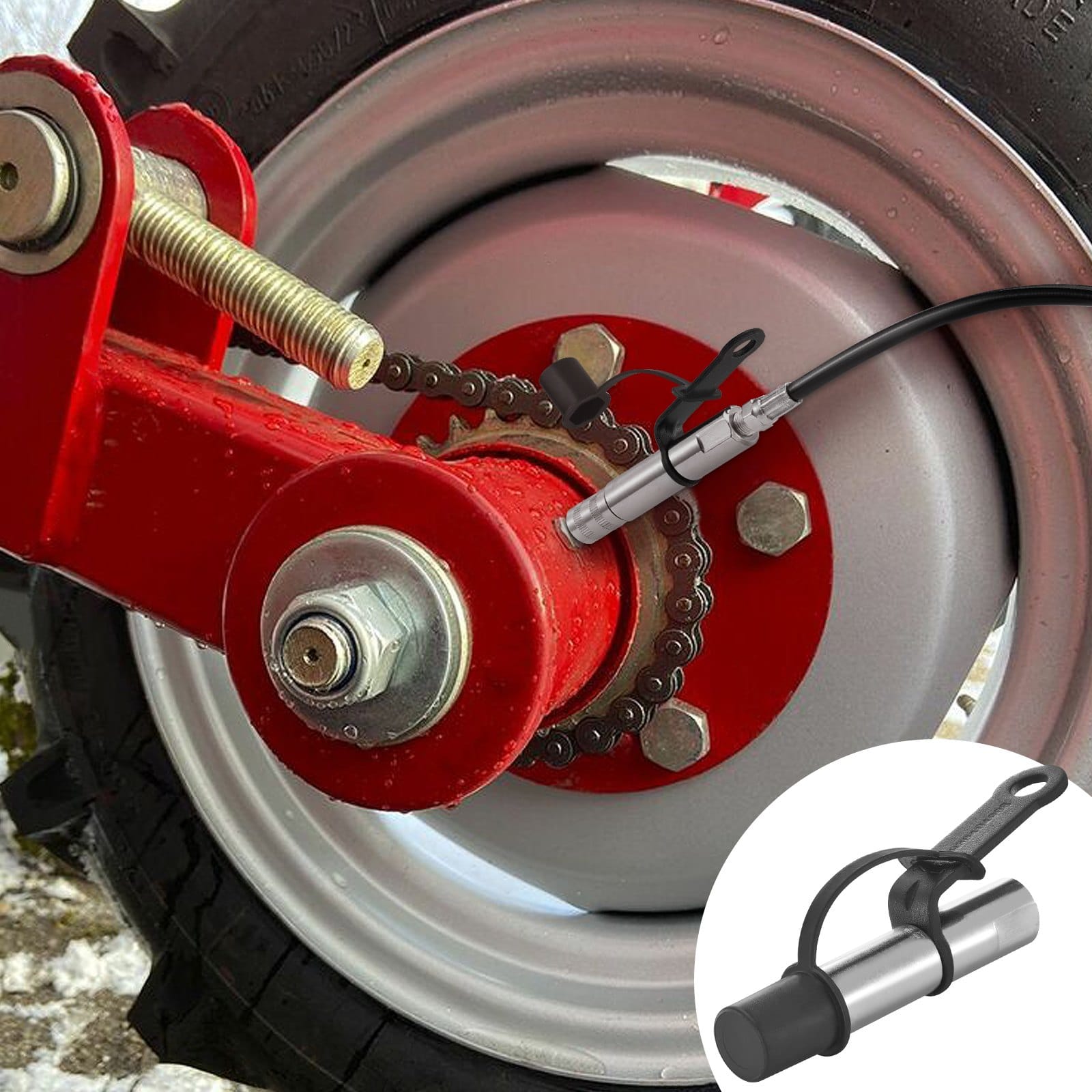 Spojka na mazací lis, 2 ks, vysoký tlak 10 000 PSI, 3-čeľusťové uzamykanie, rýchloupínacia špička mazacieho lisu s hadicou/kovaniami Zerk, čistiacim/tesným uzáverom, kompatibilná so všetkými mazacími lismi s 1/8" NPT kovaniami