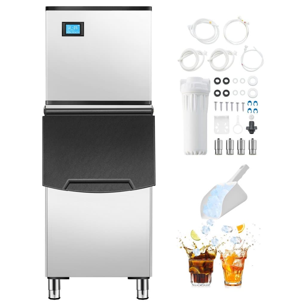 Komerčný výrobník ľadu s kapacitou 500 lb/24 hodín a zásobníkom s objemom 250 lb s automatickým samočistením