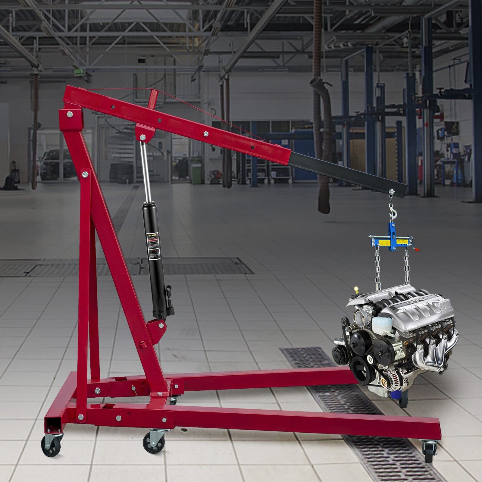 Hydraulický dlhý zdvihák, nosnosť 3 tony/6600 libier, s jednopiestovým čerpadlom a vidlicovou základňou, manuálny zdvihák s rukoväťou, pre garážové/dielenské žeriavy, zdvihák motora, čierny