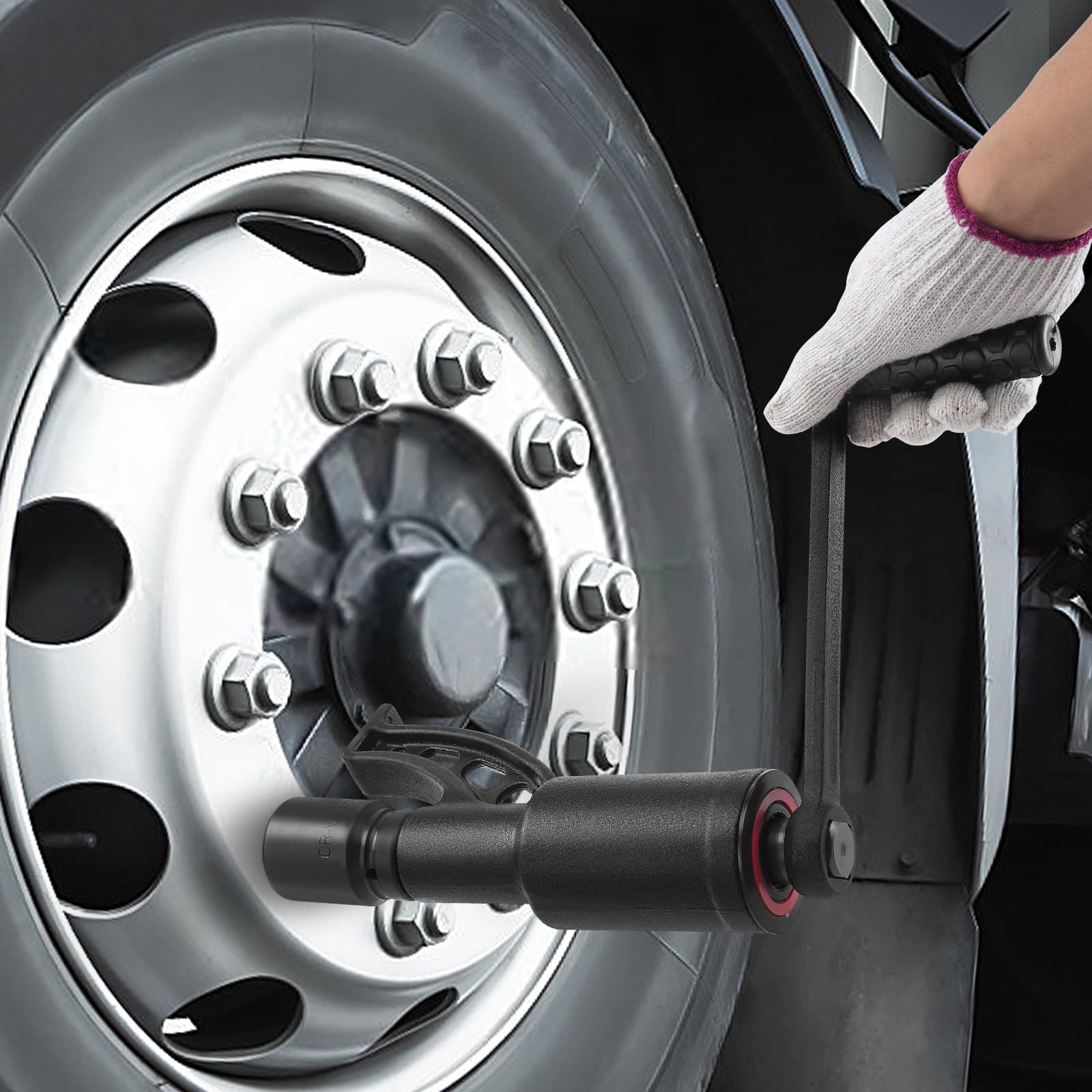 Násobič krútiaceho momentu, sada kľúčov na násobič krútiaceho momentu pre vysoké zaťaženie, kľúč na matice s pohonom 1 palca, násobič krútiaceho momentu, odstraňovač matíc 1:58 4800 N.m, s 8 objímkami a úložným puzdrom pre nákladné autá s prívesom a obytné vozidlá