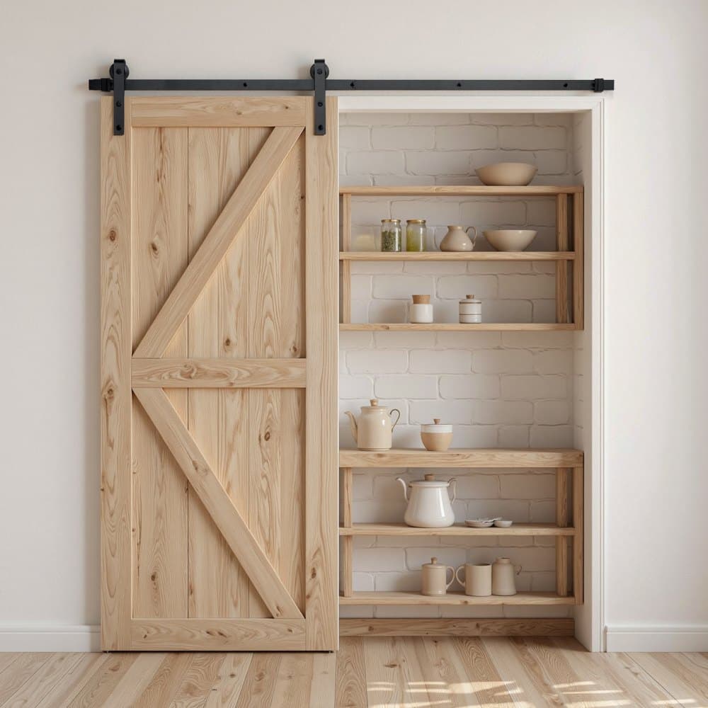 Súprava kovania pre posuvné dvere do stodoly s dĺžkou 6,6 stôp, nosnosť 330 libier, kompatibilná s posuvnými dverami do stodoly so šírkou 36-40 palcov a hrúbkou 1-3/8 až 1-3/4 palca, odolná koľajnica a valček v tvare J, čierna