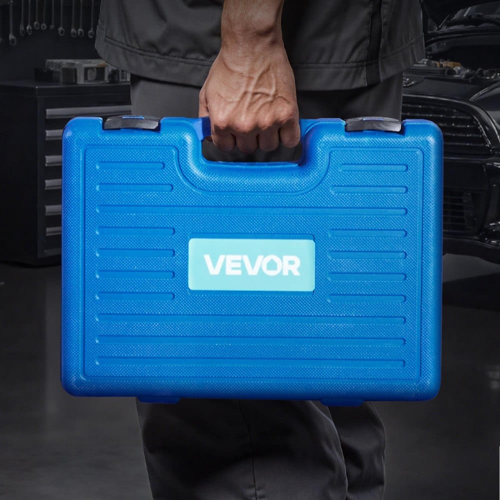 Súprava na lisovanie ložísk, 10+24 ks, 2 v 1 lis na guľové kĺby a sťahovák ložísk kolies, sada ovládačov tesnení a krúžkov s 13 puzdrami, C-rám a puzdrá, sada na demontáž a inštaláciu pre ťažké zariadenia s puzdrom