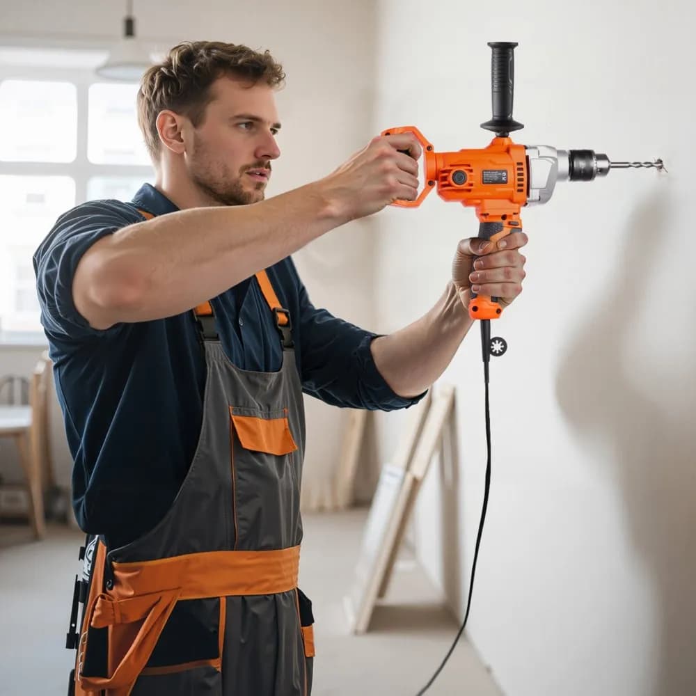 Miešačka, sada elektrickej vŕtačky s miešadlom 15,89 mm s káblom, 0 – 850 ot./min. 3,2 A, miešacie vŕtačky, miešací stroj s rukoväťou v tvare D na vŕtanie a miešanie, ručné miešačky cementu na krmivo, farbu, cement