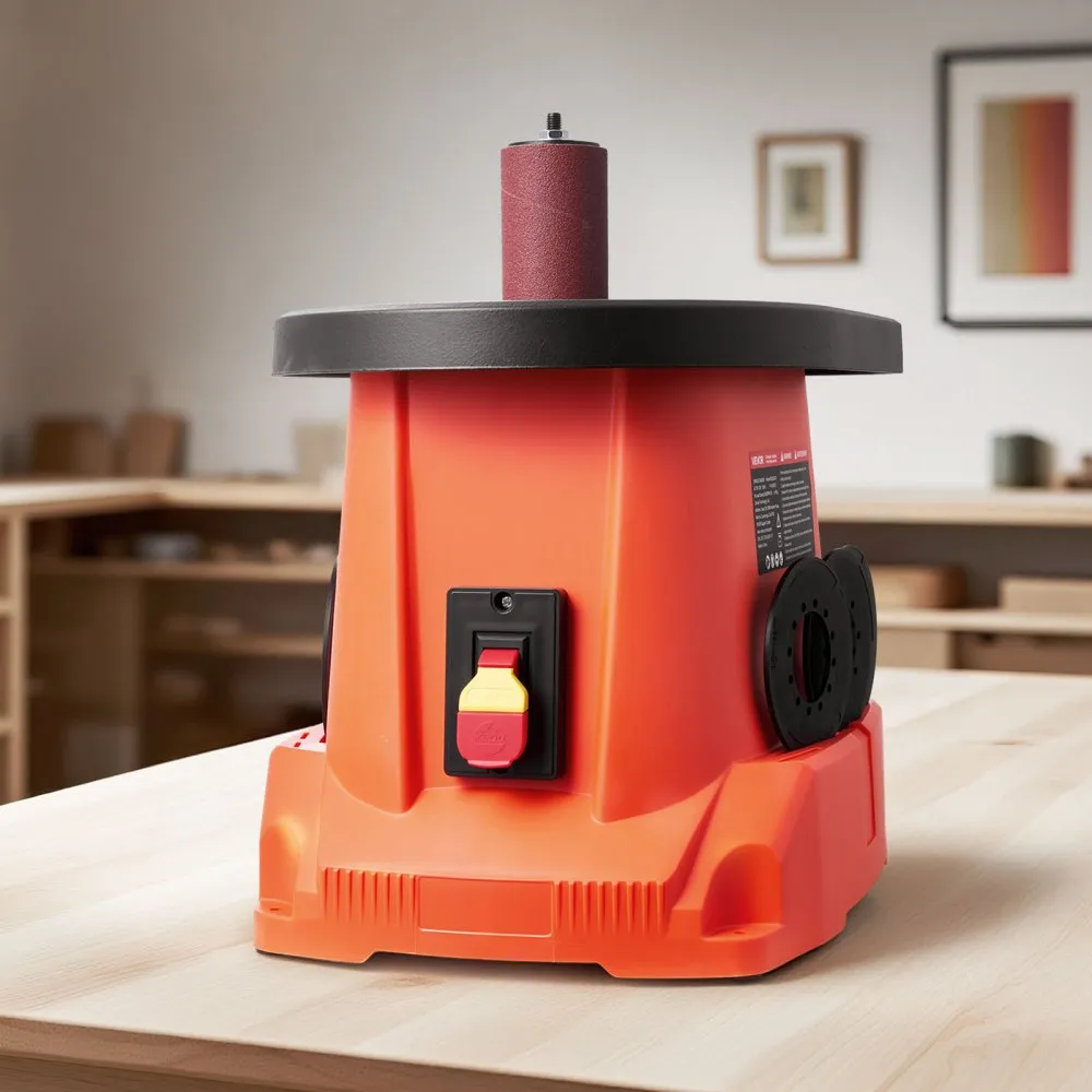 Oscilačná brúska s vretenom, stolová brúska s vretenom 2000 ot./min. so 6 objímkami (12,7–76,2 mm), zdvihom 16 mm a liatinovým stolom 397 x 295 mm na konečnú úpravu nábytku, brúsenie remesiel, domácich majstrov.