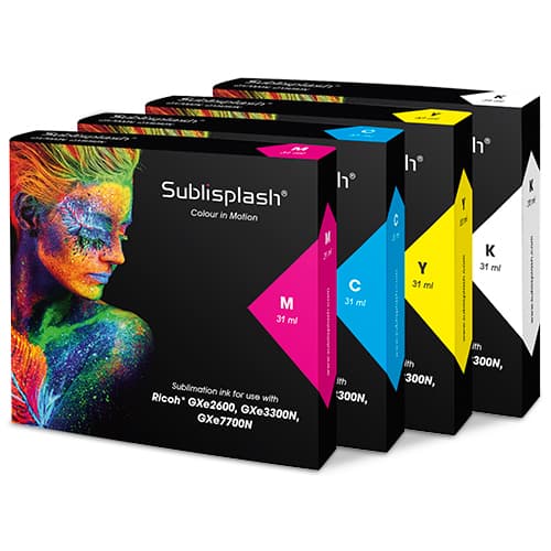 Sublisplash® pre Ricoh GXe2600/3300N/7700N, 31 ml náplne, rôzne farby