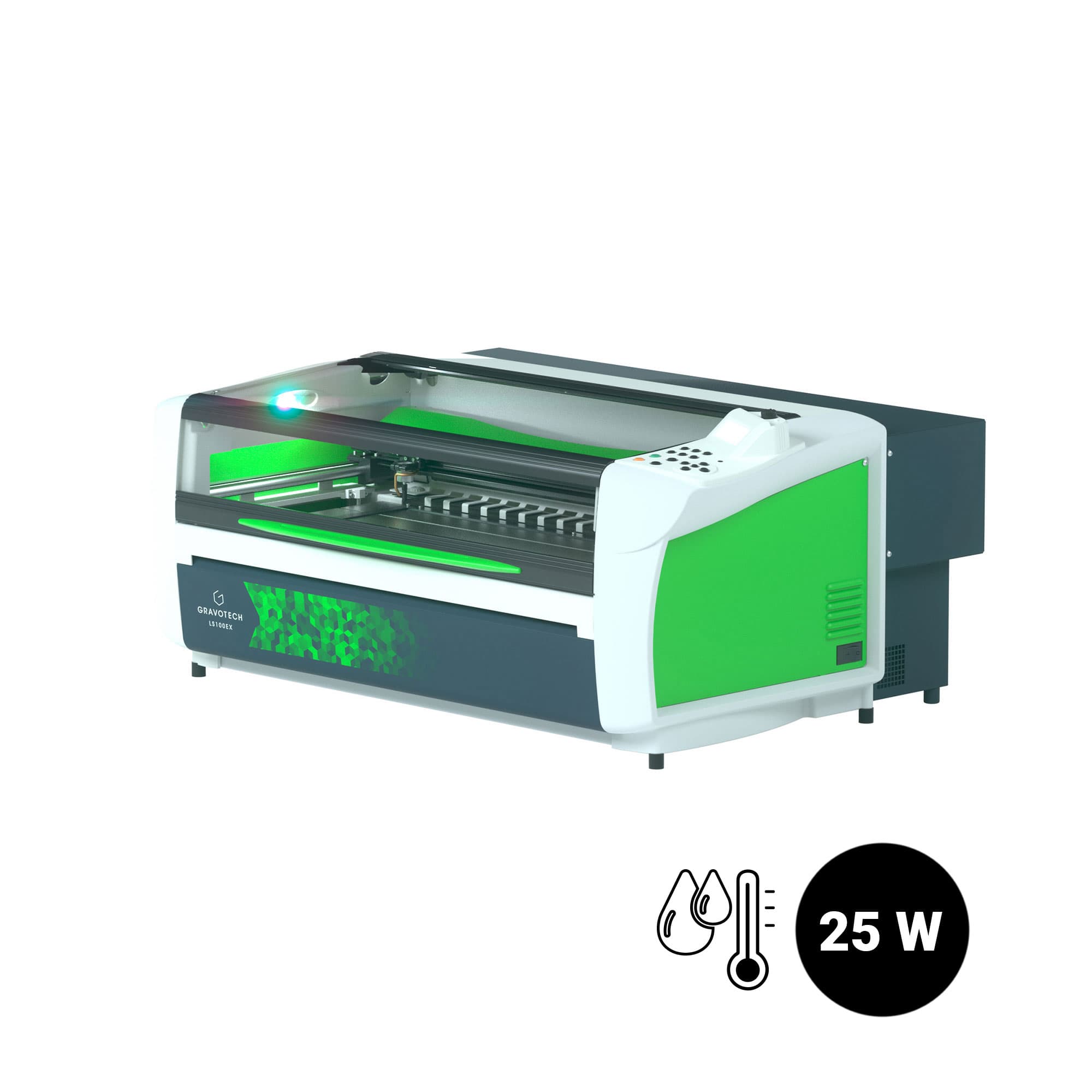 Gravotech LS100EX CO2 laserový gravírovací stroj, 25-wattový CO2 laser s vodným chladením