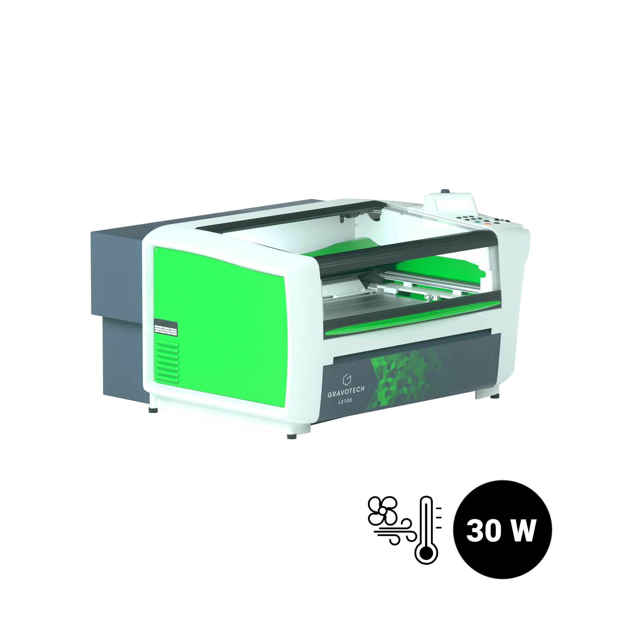 Gravotech LS100 CO2 laserový gravírovací stroj, 30-wattový CO2 laser s chladením vzduchom