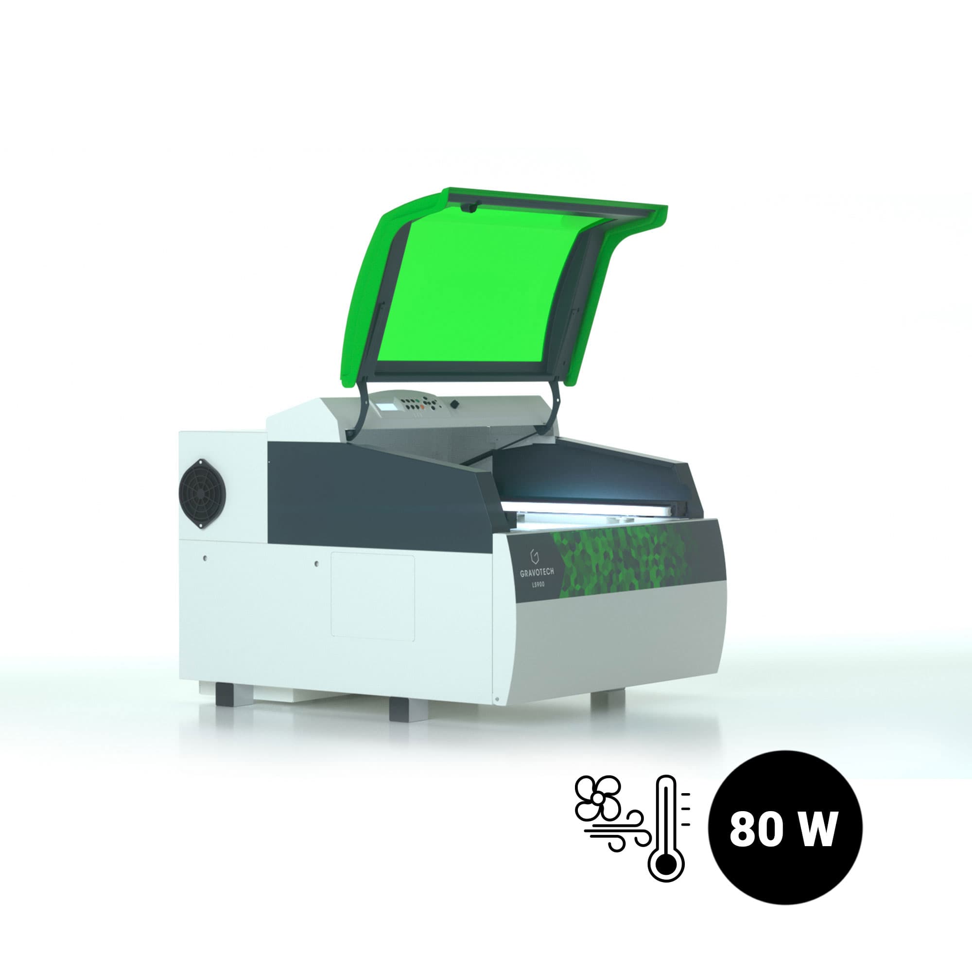 Gravotech LS900 CO2 laserový gravírovací stroj, 80-wattový CO2 laser s chladením vzduchom
