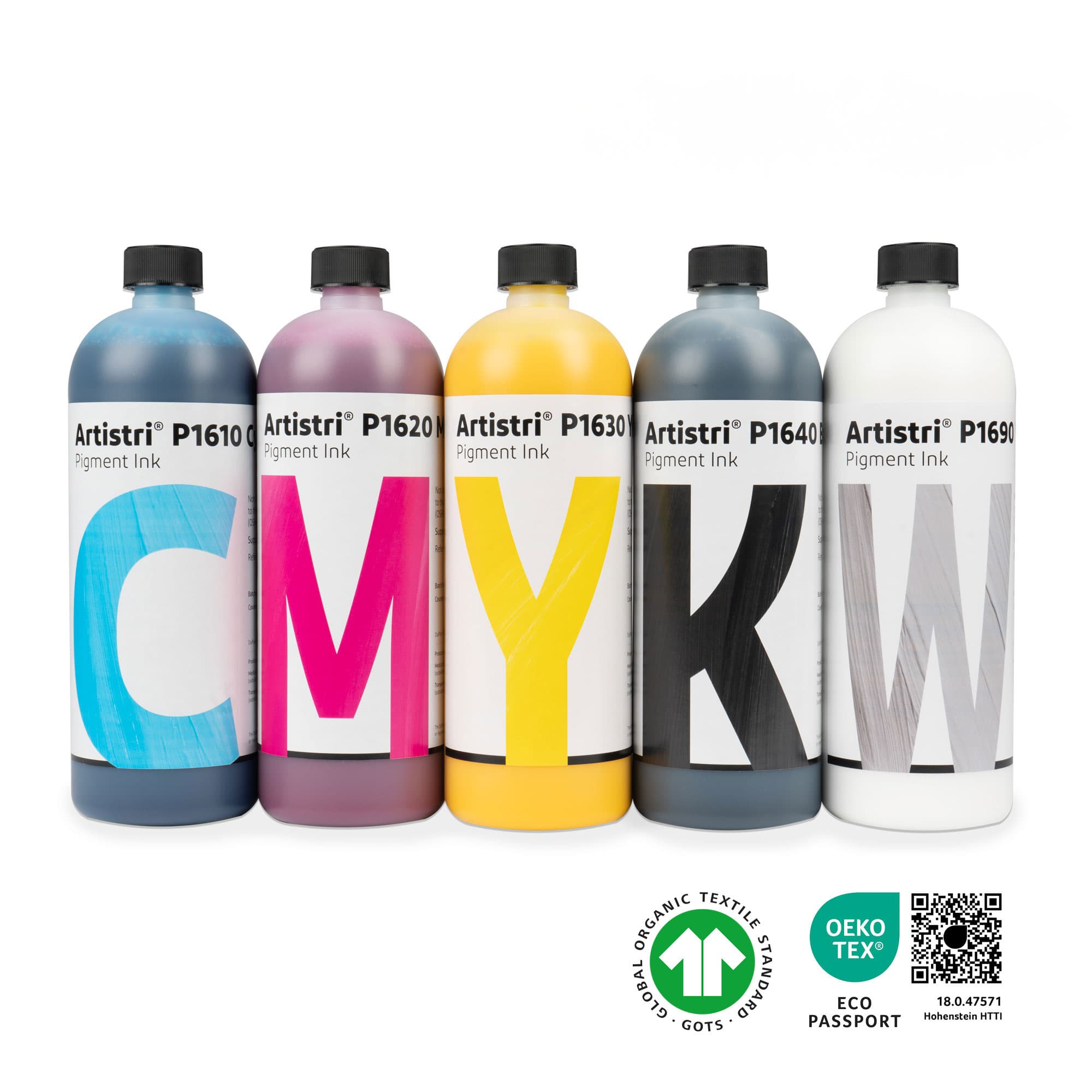 Atrament DTF DuPont™ série P1600, rôzne farby, 1-litrová fľaša